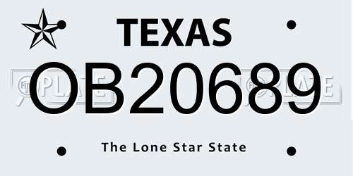 OB20689 Texas License Plate