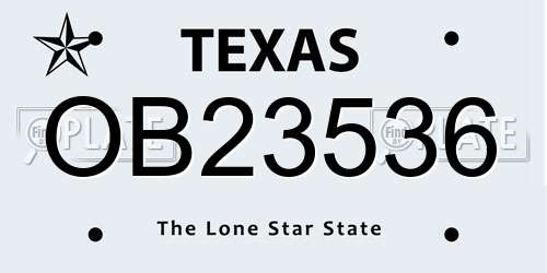 OB23536 Texas License Plate