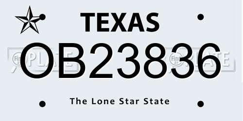 OB23836 Texas License Plate