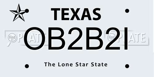 OB2B2I Texas License Plate