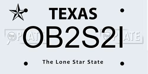 OB2S2I Texas License Plate