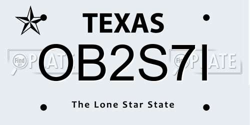 OB2S7I Texas License Plate
