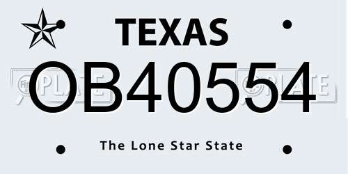 OB40554 Texas License Plate