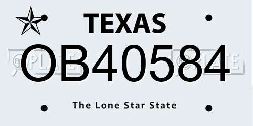 OB40584 Texas License Plate