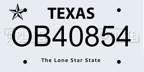 OB40854 Texas License Plate