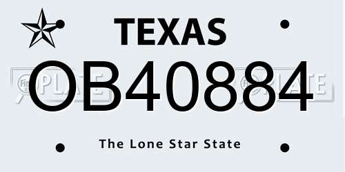 OB40884 Texas License Plate