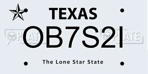 OB7S2I Texas License Plate