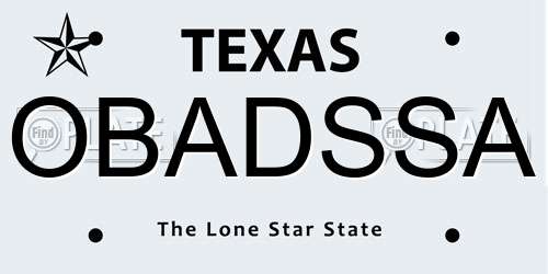 OBADSSA Texas License Plate