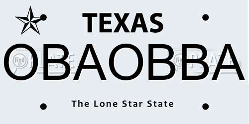 OBAOBBA Texas License Plate