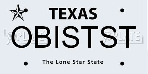 OBISTST Texas License Plate