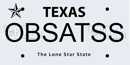 OBSATSS Texas License Plate