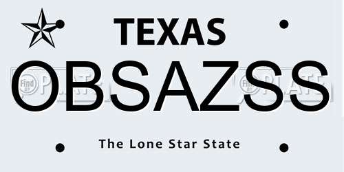 OBSAZSS Texas License Plate