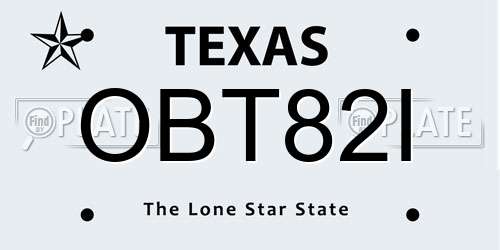 OBT82I Texas License Plate