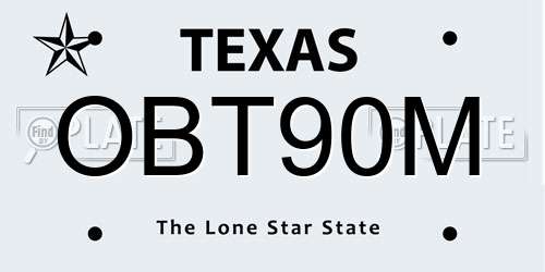OBT90M Texas License Plate