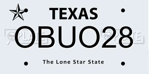 OBUO28 Texas License Plate
