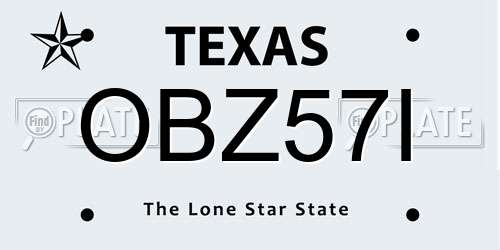 OBZ57I Texas License Plate