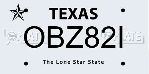 OBZ82I Texas License Plate