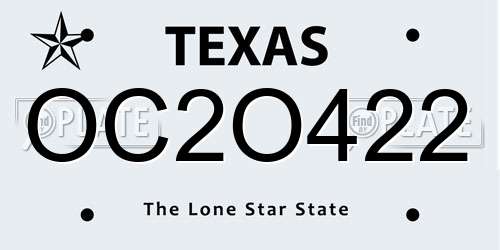 OC2O422 Texas License Plate