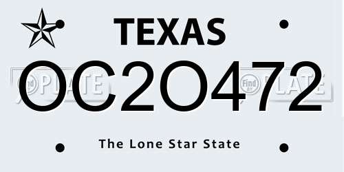 OC2O472 Texas License Plate