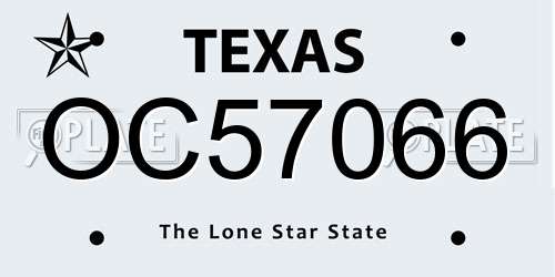 OC57066 Texas License Plate