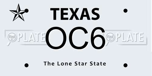 OC6 Texas License Plate