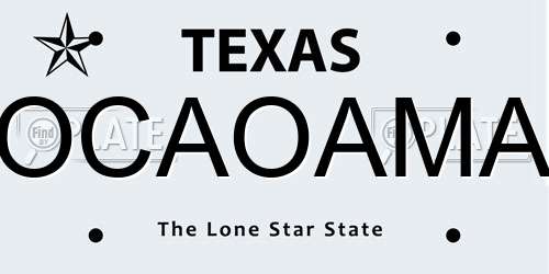 OCAOAMA Texas License Plate