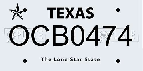 OCB0474 Texas License Plate