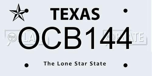 OCB144 Texas License Plate