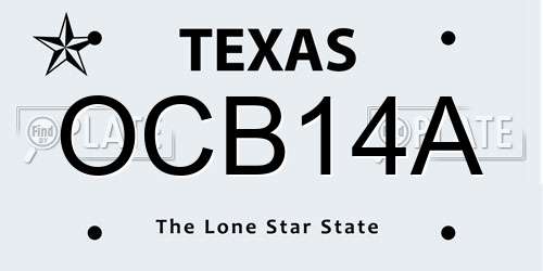 OCB14A Texas License Plate