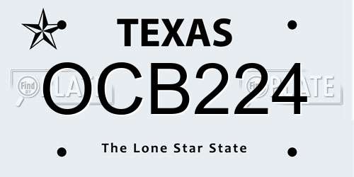 OCB224 Texas License Plate
