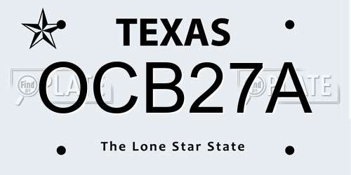 OCB27A Texas License Plate