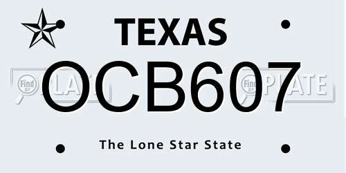OCB607 Texas License Plate