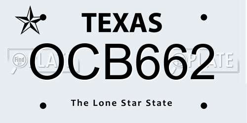 OCB662 Texas License Plate