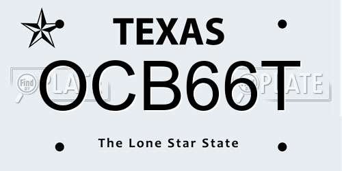 OCB66T Texas License Plate
