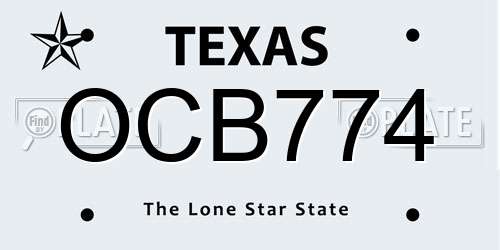 OCB774 Texas License Plate