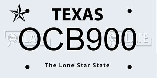 OCB900 Texas License Plate