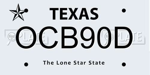 OCB90D Texas License Plate