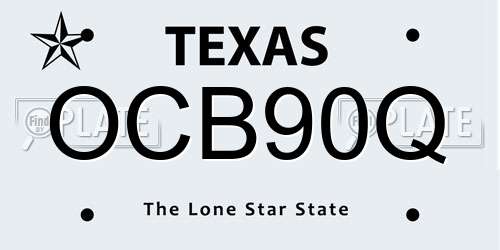 OCB90Q Texas License Plate