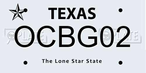 OCBG02 Texas License Plate