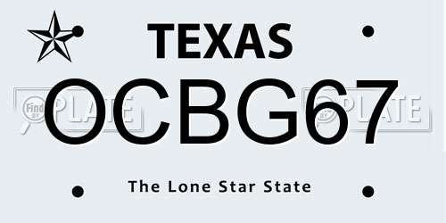 OCBG67 Texas License Plate