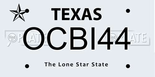 OCBI44 Texas License Plate