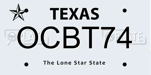 OCBT74 Texas License Plate