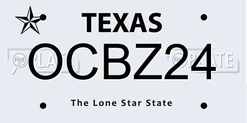 OCBZ24 Texas License Plate