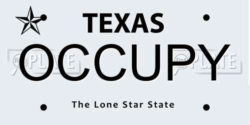 OCCUPY Texas License Plate