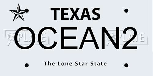 OCEAN2 Texas License Plate