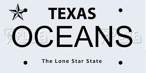 OCEANS Texas License Plate