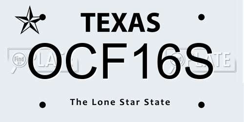 OCF16S Texas License Plate