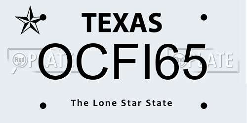 OCFI65 Texas License Plate