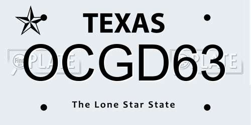 OCGD63 Texas License Plate