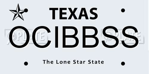OCIBBSS Texas License Plate